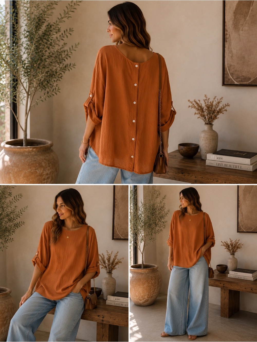 Made in Italy 🇮🇹 – Effortless Oversized Button-Back Blouse